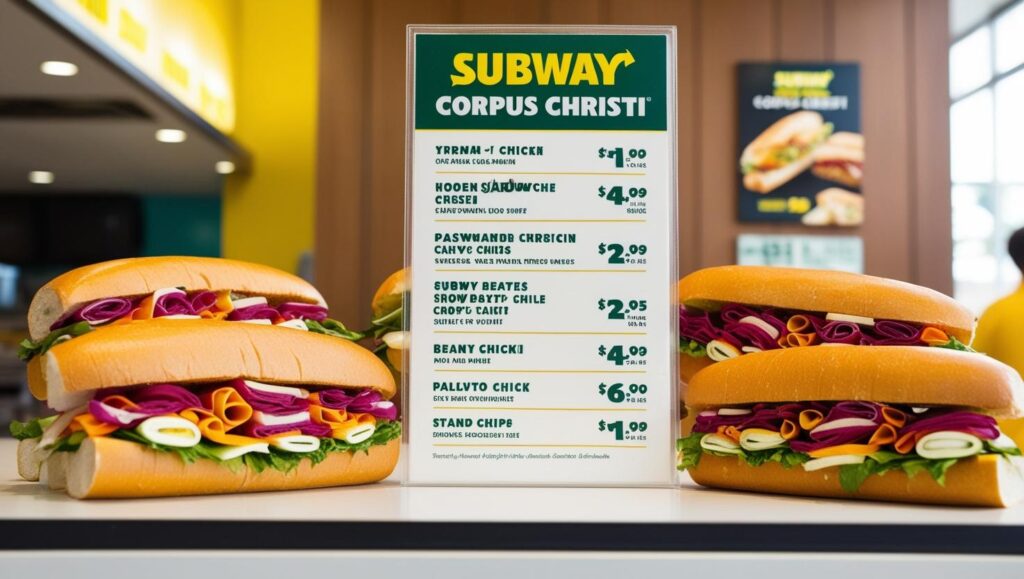 Subway Corpus Christi Menu With Prices